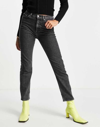 & Other Stories & Other Stories Favorite cotton blend slim leg jeans in acid black - BLACK