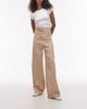 & Other Stories & Other Stories fluid wide leg pants with eyelet belt in beige-Neutral - 1
