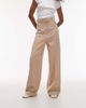 & Other Stories & Other Stories fluid wide leg pants with eyelet belt in beige-Neutral - 2