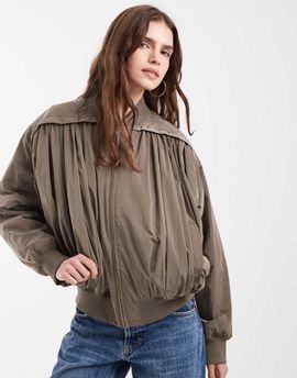 & Other Stories & Other Stories gathered bomber jacket in mole-Brown