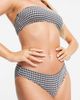 & Other Stories & Other Stories gingham print bikini bottoms in black and white - 3