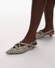 & Other Stories & Other Stories hairy real leather slingback kitten heels in white dalmatian print-Multi - 1
