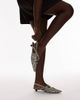 & Other Stories & Other Stories hairy real leather slingback kitten heels in white dalmatian print-Multi - 4