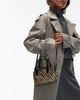 & Other Stories & Other Stories hairy zebra print leather nano bowling bag in white multi - 4