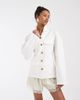 & Other Stories & Other Stories heavyweight pure cotton button up jacket with cinched waist in white - 2