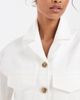 & Other Stories & Other Stories heavyweight pure cotton button up jacket with cinched waist in white - 3