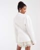 & Other Stories & Other Stories heavyweight pure cotton button up jacket with cinched waist in white - 4