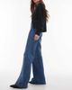 & Other Stories & Other Stories high rise flared jeans with patch pockets in mid blue wash - 3