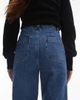 & Other Stories & Other Stories high rise flared jeans with patch pockets in mid blue wash - 4