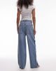 & Other Stories & Other Stories high rise wide denim jeans with fray detail in lightwash blue - 3