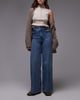 & Other Stories & Other Stories high rise wide leg jeans with double button waistband and pocket detail in mid wash blue - 1