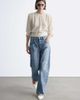 & Other Stories & Other Stories high waist wide leg jeans with hemmed cuffs in mid blue wash - 4