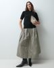 & Other Stories & Other Stories high waisted cotton rich midi skirt with belt loops in gray check - 1