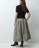 & Other Stories & Other Stories high waisted cotton rich midi skirt with belt loops in gray check - 3