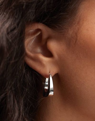 & Other Stories & Other Stories holland triangle hoop earrings in silver tone