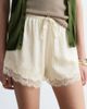 & Other Stories & Other Stories jacquard satin shorts with lace trim in butter yellow - 2