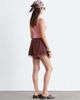 & Other Stories & Other Stories jacquard satin shorts with lace trim in dark brown - 4