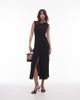 & Other Stories & Other Stories jersey midaxi dress with drape detail and asymmetric wrap front in black - 1