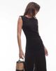 & Other Stories & Other Stories jersey midaxi dress with drape detail and asymmetric wrap front in black - 2