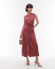 & Other Stories & Other Stories jersey midaxi dress with drape detail and asymmetric wrap front in pomegranate berry red - 1