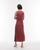 & Other Stories & Other Stories jersey midaxi dress with drape detail and asymmetric wrap front in pomegranate berry red - 4