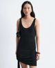 & Other Stories & Other Stories jersey mini dress with wrap tie detail in black - 2