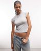 & Other Stories & Other Stories jersey slim fit crew neck top with cap sleeves in gray - 1