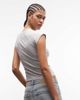 & Other Stories & Other Stories jersey slim fit crew neck top with cap sleeves in gray - 4