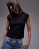 & Other Stories & Other Stories jersey slim fit top with cap sleeves in black - 1