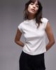 & Other Stories & Other Stories jersey slim fit top with cap sleeves in white - 1