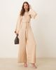 & Other Stories & Other Stories jumpsuit with half belt detail and split sleeves in beige-Neutral - 1