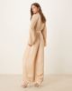 & Other Stories & Other Stories jumpsuit with half belt detail and split sleeves in beige-Neutral - 4