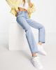& Other Stories & Other Stories Keeper cotton high waist straight leg longline jeans in washed stone-Blues - 1