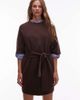 & Other Stories & Other Stories knit belted mini dress with wide sleeves in brown - 1