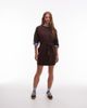 & Other Stories & Other Stories knit belted mini dress with wide sleeves in brown - 2