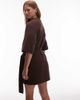& Other Stories & Other Stories knit belted mini dress with wide sleeves in brown - 4