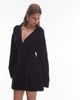 & Other Stories & Other Stories knit cardigan mini dress with belt in black - 1