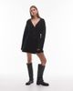 & Other Stories & Other Stories knit cardigan mini dress with belt in black - 2