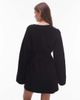 & Other Stories & Other Stories knit cardigan mini dress with belt in black - 4
