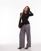 & Other Stories & Other Stories knit top with asymmetric off the shoulder collar-Black - 2