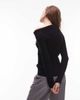 & Other Stories & Other Stories knit top with asymmetric off the shoulder collar-Black - 3