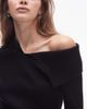 & Other Stories & Other Stories knit top with asymmetric off the shoulder collar-Black - 4