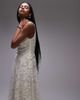& Other Stories & Other Stories lace midaxi dress with dropped waist and handkerchief hem in off white - 3