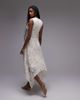 & Other Stories & Other Stories lace midaxi dress with dropped waist and handkerchief hem in off white - 4