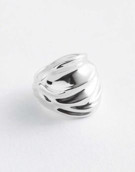 & Other Stories & Other Stories large curved ring in silver tone