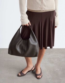 & Other Stories & Other Stories large leather tote bag in dark brown