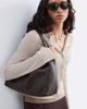 & Other Stories & Other Stories large leather tote bag in dark brown - 2