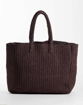 & Other Stories & Other Stories large structured straw tote bag in chocolate-Brown