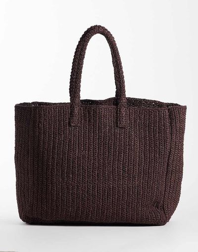 & Other Stories & Other Stories large structured straw tote bag in chocolate-Brown