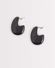 & Other Stories & Other Stories large teardrop curve earrings in black - 1